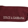 Dolce & Gabbana Burgundy Stretch Logo Print Mid Calf Socks