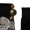 Dolce & Gabbana Black Knit Floral Crystal Embellishment Socks
