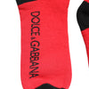 Dolce & Gabbana Red Cotton Stretch Printed Socks
