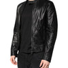 Dolce & Gabbana Black Sheep Leather Biker Full Zip Jacket