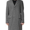 Dolce & Gabbana Gray Wool Single Breasted Trench Coat Jacket