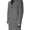 Dolce & Gabbana Gray Wool Single Breasted Trench Coat Jacket