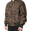 Dolce & Gabbana Brown Camouflage Bomber Full Zip Jacket