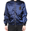 Dolce & Gabbana Blue Nylon DG Crown Full Zip Bomber Jacket