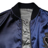 Dolce & Gabbana Blue Nylon DG Crown Full Zip Bomber Jacket