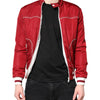 Dolce & Gabbana Red White Nylon Full Zip Men Bomber Jacket