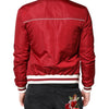 Dolce & Gabbana Red White Nylon Full Zip Men Bomber Jacket