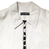Dolce & Gabbana White Collared Full Zip Biker Coat Jacket