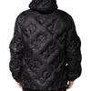 Dolce & Gabbana Black Hooded Parka Coat Winter Jacket