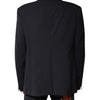 Dolce & Gabbana Dark Blue Wool Single Breasted Coat Blazer