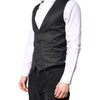 Dolce & Gabbana Black Wool Waistcoat Dress Formal Vest