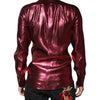 Dolce & Gabbana Metallic Red Cotton GOLD Dress Formal Shirt