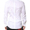 Dolce & Gabbana White Cotton GOLD Dress Formal Collared Shirt