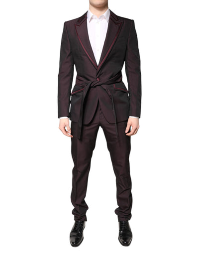 Dolce & Gabbana Maroon Single Breasted Formal 2 Piece Suit