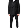 Dolce & Gabbana Black Double Breasted Formal 3 Piece Suit
