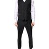 Dolce & Gabbana Black Double Breasted Formal 3 Piece Suit