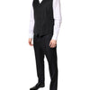 Dolce & Gabbana Black Double Breasted Formal 3 Piece Suit