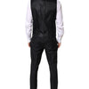 Dolce & Gabbana Black Double Breasted Formal 3 Piece Suit
