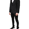 Dolce & Gabbana Black Single Breasted Formal Blazer with Vest