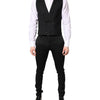 Dolce & Gabbana Black Single Breasted Formal Blazer with Vest