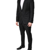 Dolce & Gabbana Black Wool Single Breasted 2 Piece Suit