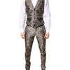 Dolce & Gabbana Multicolor Jacquard Single Breasted 3 Piece Suit