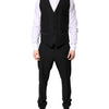 Dolce & Gabbana Black Single Breasted Formal 3 Piece Suit