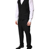 Dolce & Gabbana Black Single Breasted Formal 3 Piece Suit