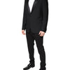 Dolce & Gabbana Black Wool Single Breasted 2 Piece Suit