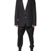 Dolce & Gabbana Black Cotton Single Breasted 2 Piece Suit