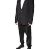 Dolce & Gabbana Black Cotton Single Breasted 2 Piece Suit