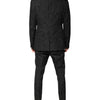 Dolce & Gabbana Black Polyester Floral Jacquard 2 Piece Suit