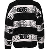 Dolce & Gabbana Black White Logo Print Wool Pullover Sweater
