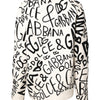 Dolce & Gabbana White Black Logo Print Women Pullover Sweater