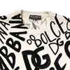 Dolce & Gabbana White Black Logo Print Women Pullover Sweater