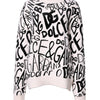 Dolce & Gabbana White Black Logo Print Women Pullover Sweater