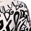 Dolce & Gabbana White Black Logo Print Women Pullover Sweater