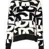 Dolce & Gabbana White Black Logo Print Women Pullover Sweater