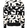 Dolce & Gabbana White Black Logo Print Women Pullover Sweater