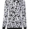 Dolce & Gabbana Black White Logo Print Women Pullover Sweater