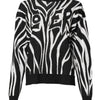 Dolce & Gabbana Black White Print Women Pullover Sweater