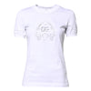 Dolce & Gabbana White Cotton Floral Logo Crew Neck T-shirt