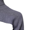 Dolce & Gabbana Gray Wool Knit Turtleneck Cropped Top Sweater