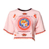 Dolce & Gabbana Pink Print Cotton Short Sleeves Cropped Top
