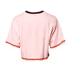 Dolce & Gabbana Pink Print Cotton Short Sleeves Cropped Top