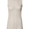 Dolce & Gabbana Ivory Nylon Logo See Through Sleeveless Tank Top