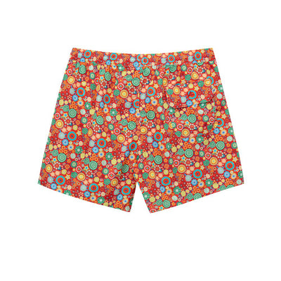 Isaia Red Polyester Swim Shorts