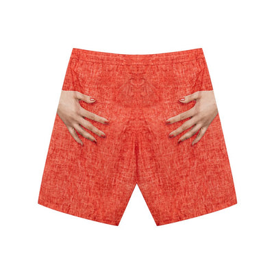 Isaia Red Polyester Swim Shorts