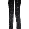 Dolce & Gabbana Black Floral Lace Cotton Stretch Stockings Socks
