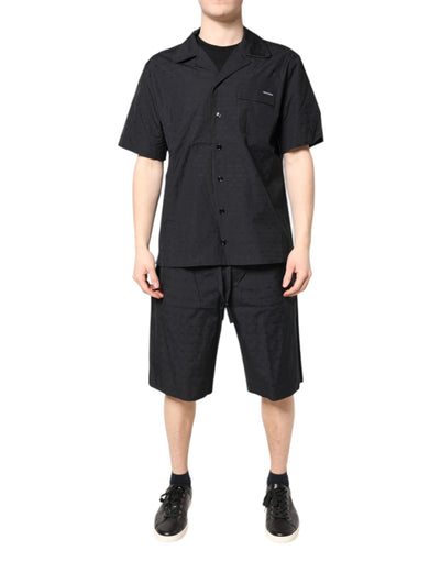 Dolce & Gabbana Black Cotton Men Pajama Set Sleepwear